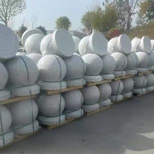 三沙 白麻花岗岩石材圆球，石球，挡车球，隔离球，景观石球，风水球等