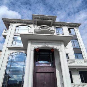 三沙白麻别墅外墙干挂石材效果示例