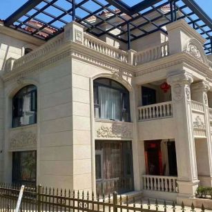 三沙 黄金麻花岗岩荔枝面别墅外墙干挂