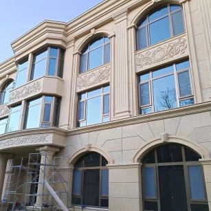 三沙 黄金麻花岗岩别墅外墙干挂