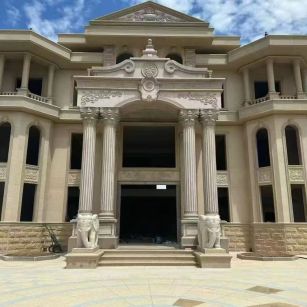 三沙 黄金麻别墅外墙干挂，大柱，大象，蘑菇石，雕花板