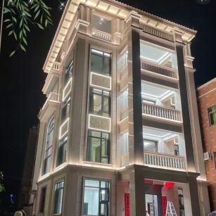 三沙 芝麻白花岗岩别墅外墙夜间效果