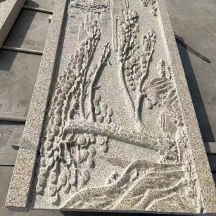 三沙 黄金麻雕刻板浮雕迎客松