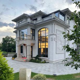 三沙 白麻花岗岩私人别墅干挂石材豪华定制