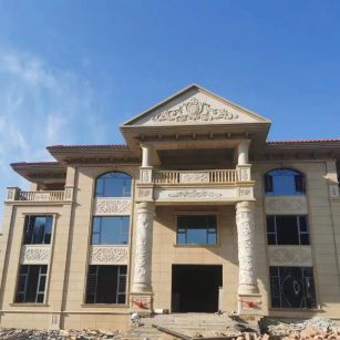 三沙 黄金麻花岗岩别墅外墙干挂