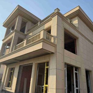 三沙 黄金麻花岗岩石材荔枝面外墙干挂效果展示