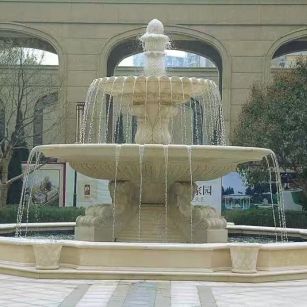 三沙 黄金麻花岗岩异型加工——户外庭院石雕流水喷泉