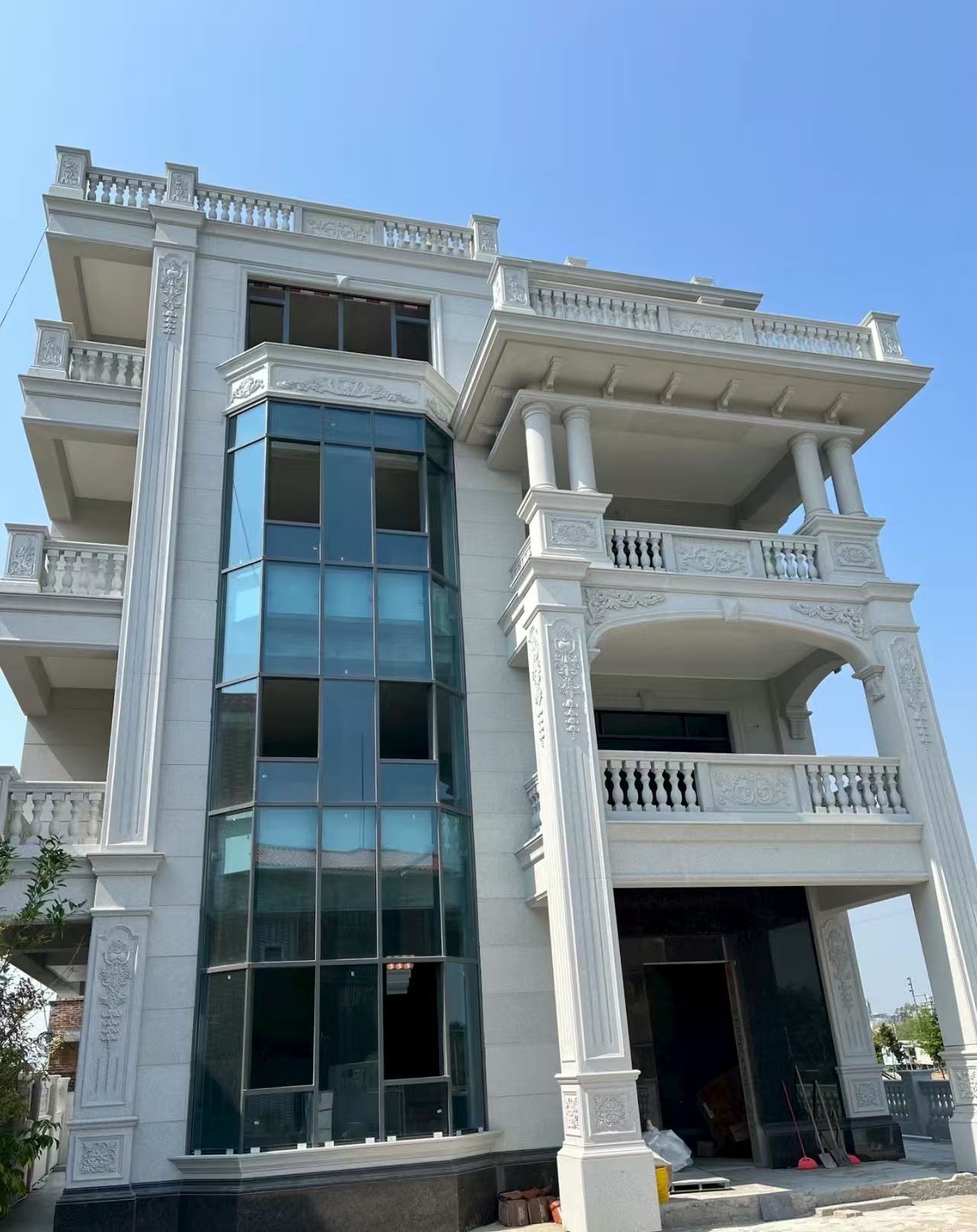 三沙 白麻花岗岩别墅外墙干挂效果展示