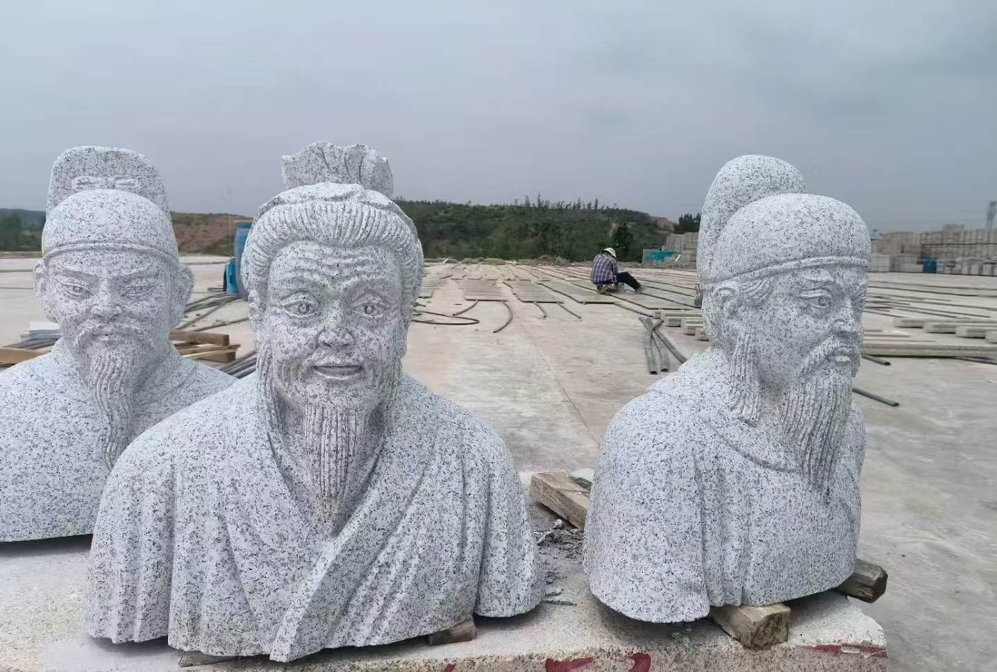 三沙 白麻花岗岩石材人物立体雕刻