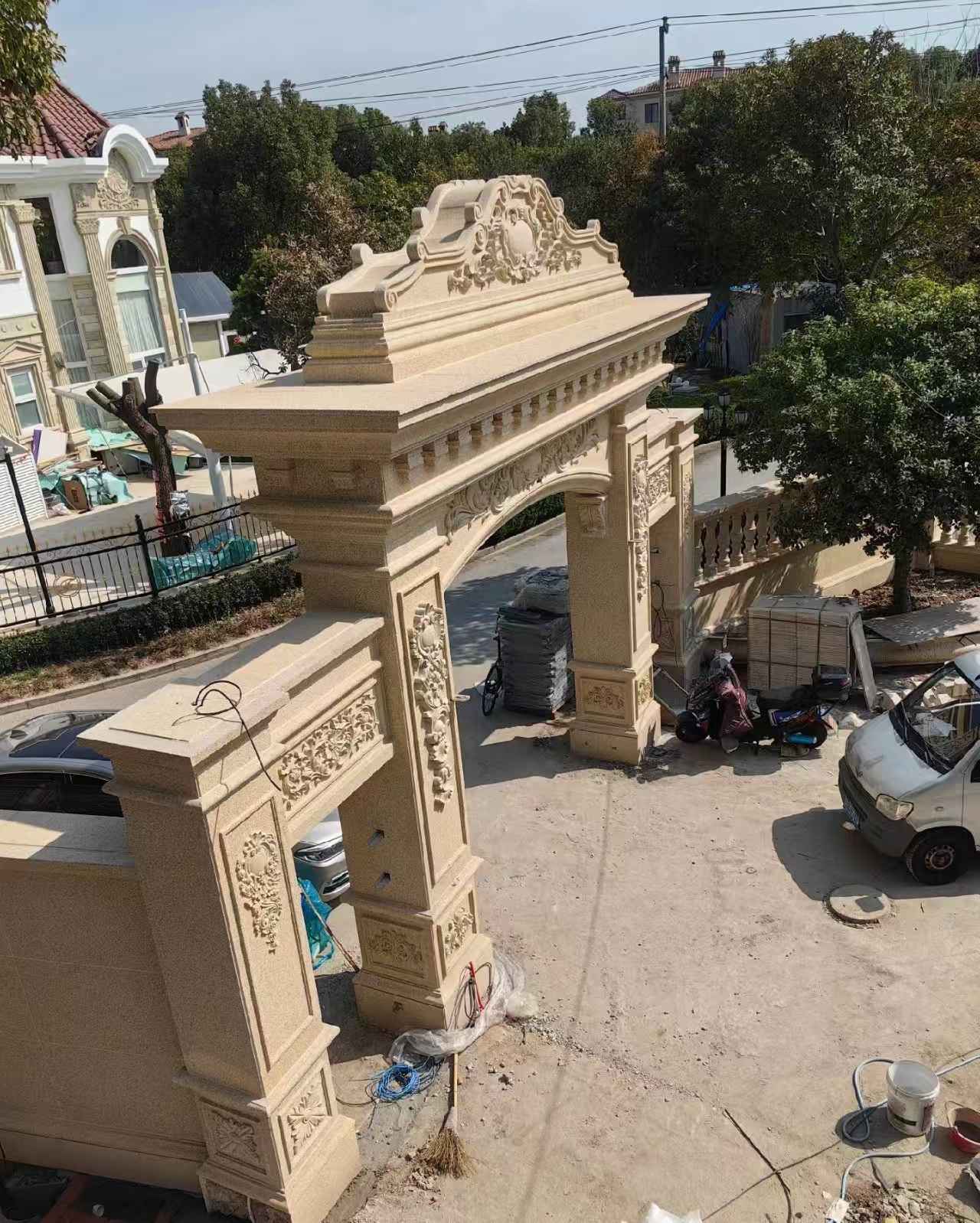 三沙 黄金麻荔枝面花岗岩别墅门楼