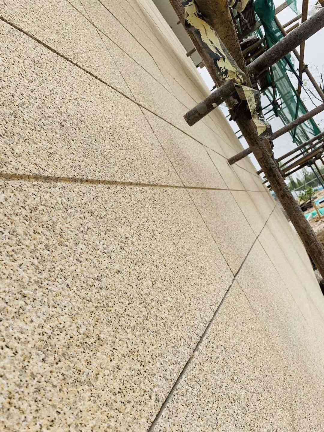 三沙 黄金麻花岗岩荔枝面外墙干挂石材效果示例