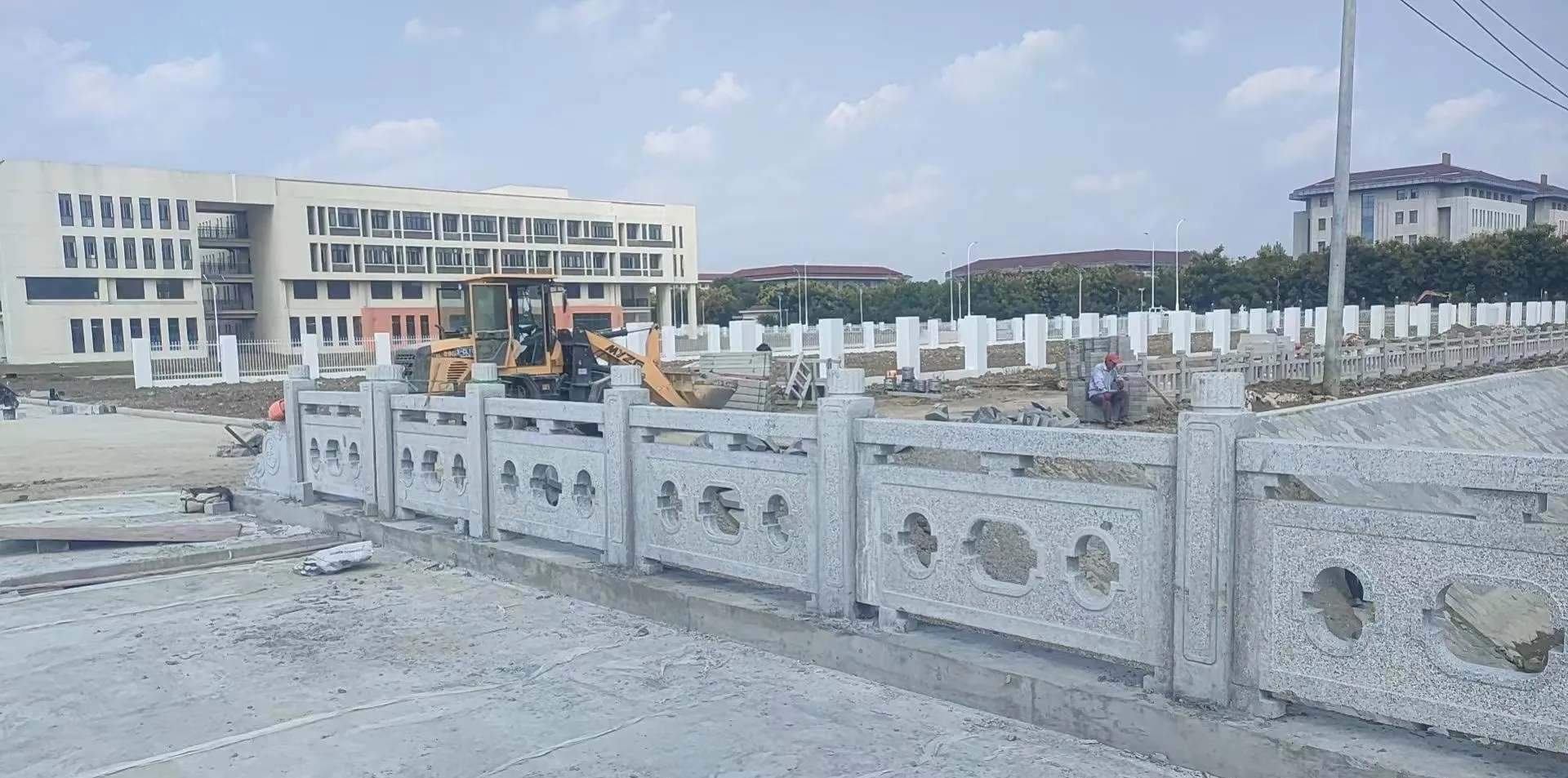 三沙 白麻花岗岩荔枝面河道栏杆