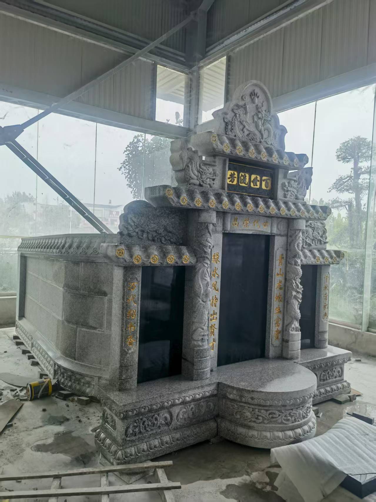 三沙 芝麻白墓碑效果展示图