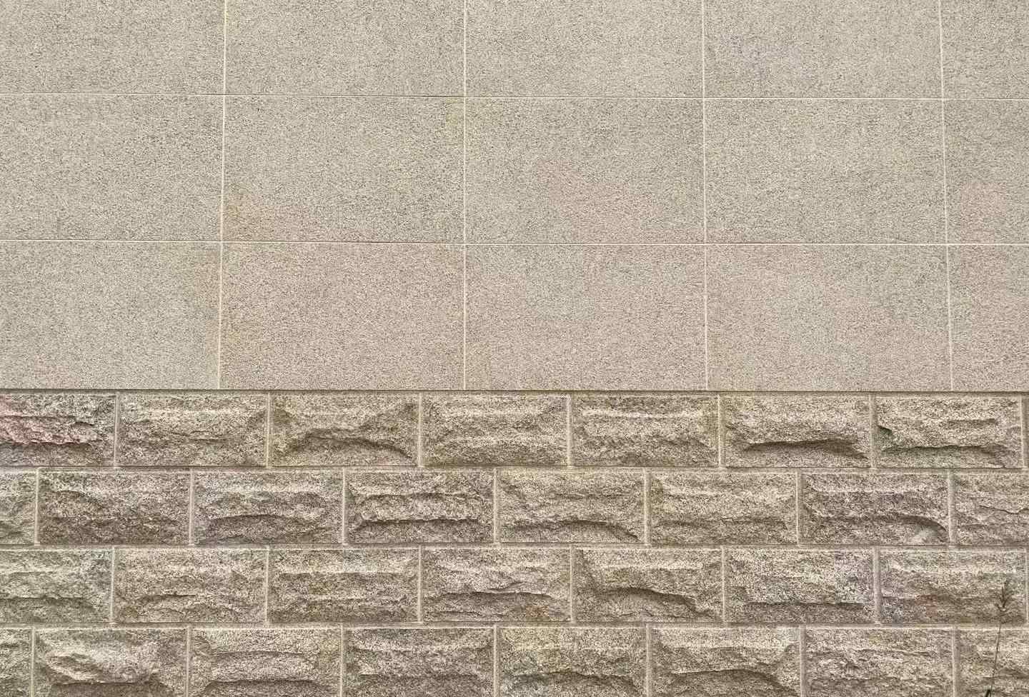 三沙 黄金麻自然面蘑菇石配荔枝面干挂